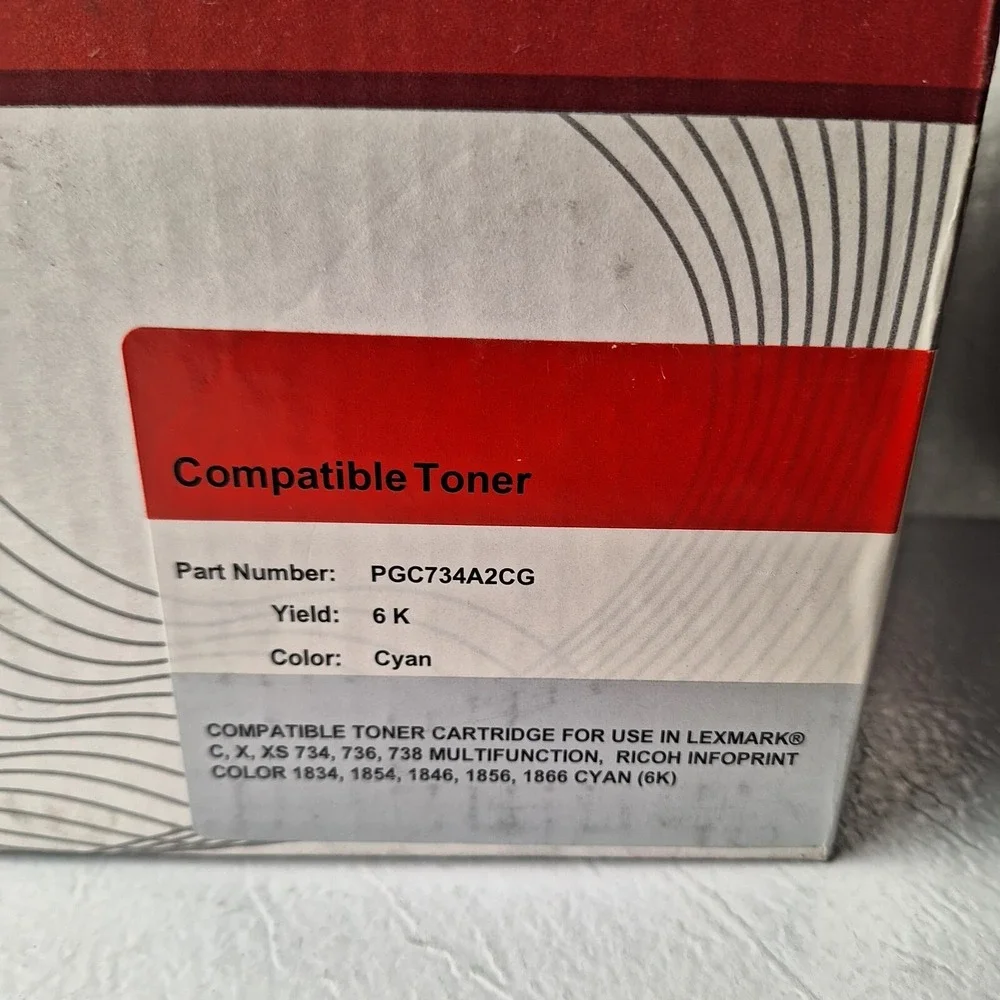 LEXMARK PGC734A2CG CYAN TONER CARTRIDGE C734 C736 X734 X736 X738 1834 1854 1846